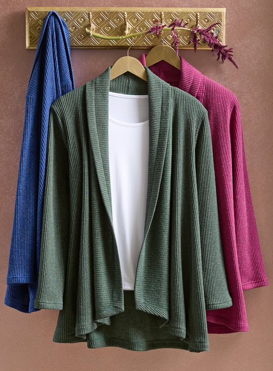 Open Horizon Rib-Knit Cardigan