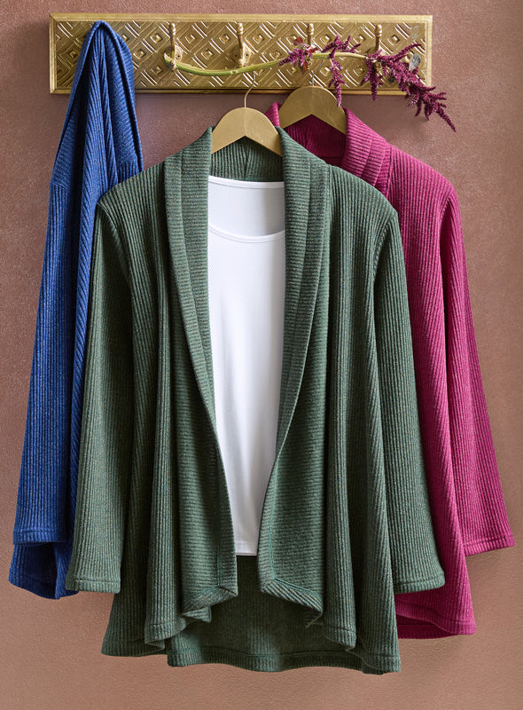 Open Horizon Rib-Knit Cardigan