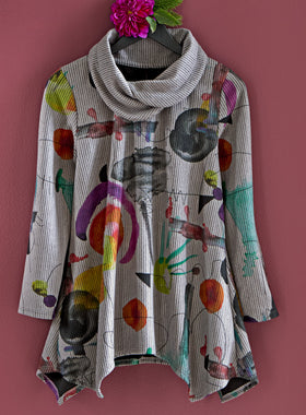 Art Studio Cowl-Neck Top