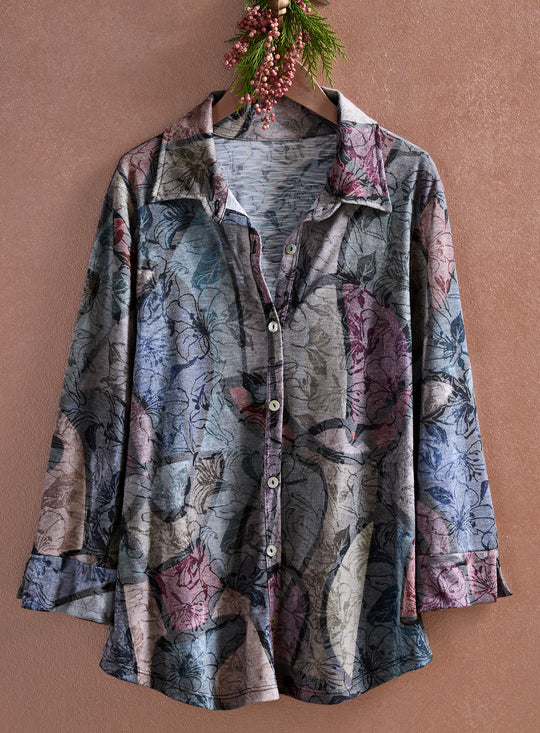Art House Botanicals Burnout Blouse