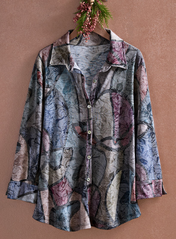 Art House Botanicals Burnout Blouse
