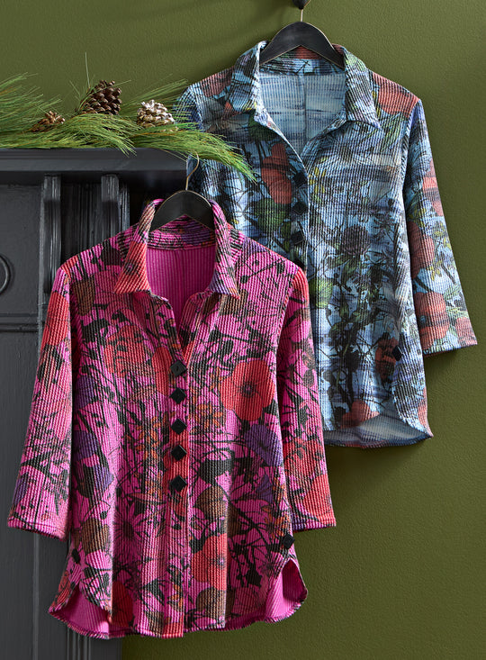 Floral Splash Shirt Jacket