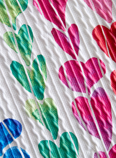 Rainbow Hearts Rib-Knit Top