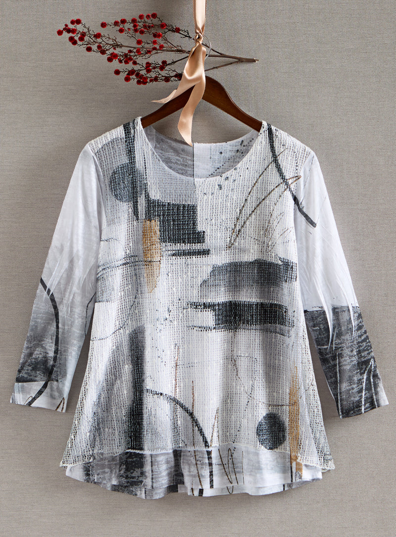 Soft Sketch Mesh Overlay Top | Petalura