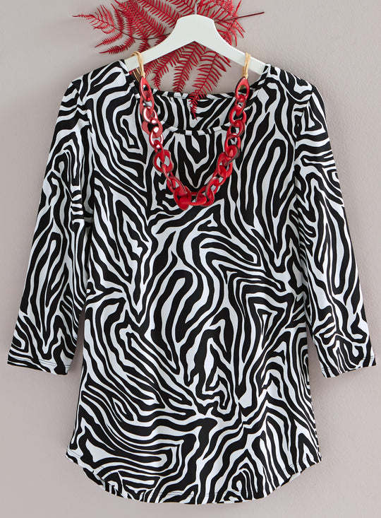 Zebra Swirl Top