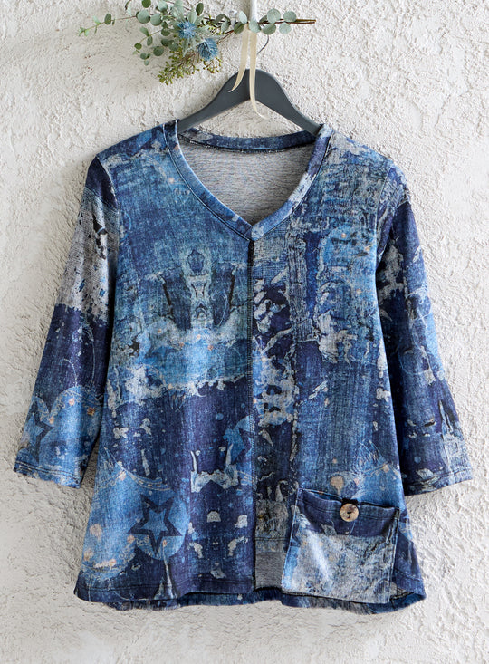 Blue Note V-Neck Pocket Top