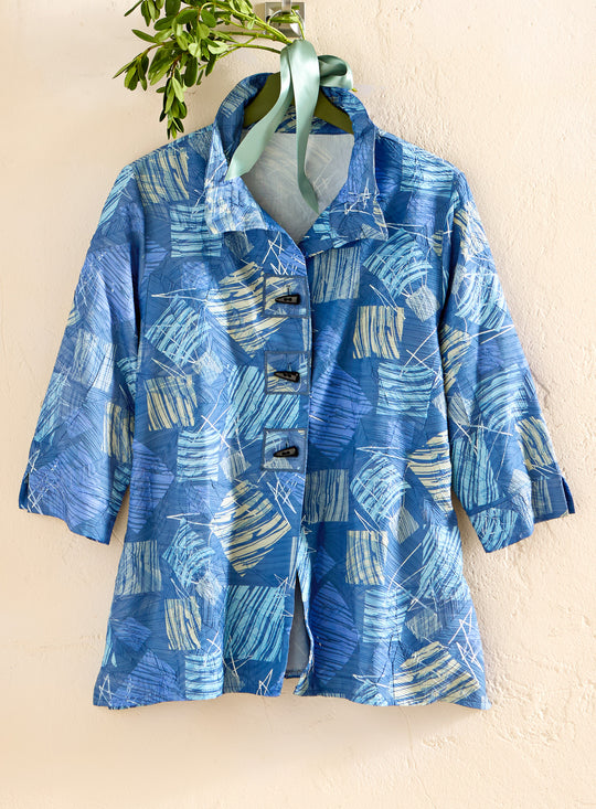 Blue Sketch Shirt Jacket