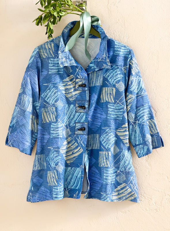 Blue Sketch Shirt Jacket