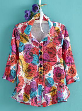 Freehand Floral Shirt Jacket