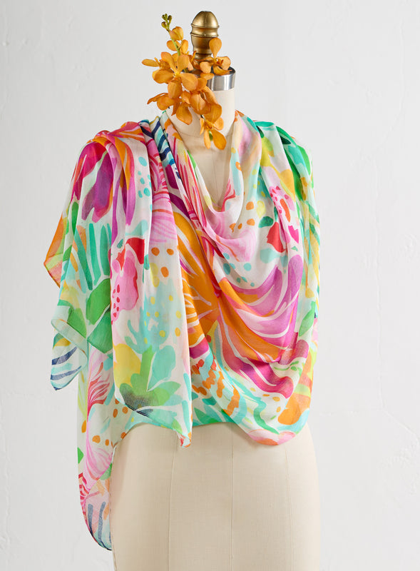 Bloomin' Bright Floral Scarf