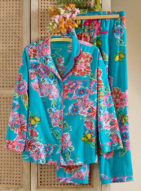 Tropical Garden Long-Sleeve Pajamas