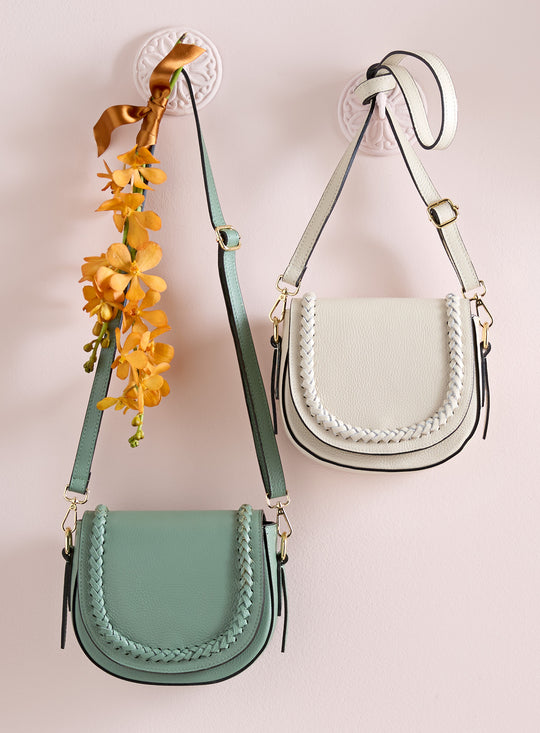 Braided Border Crossbody Bag