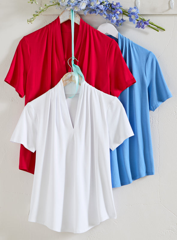 Montreal Draped Jersey Short Sleeve Top
