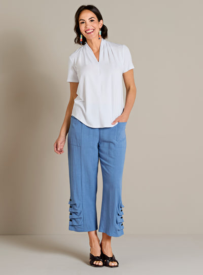 Drape-and-Fold-and-Button Outfit