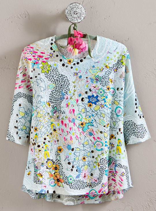 Daydream Doodle Eyelet Top