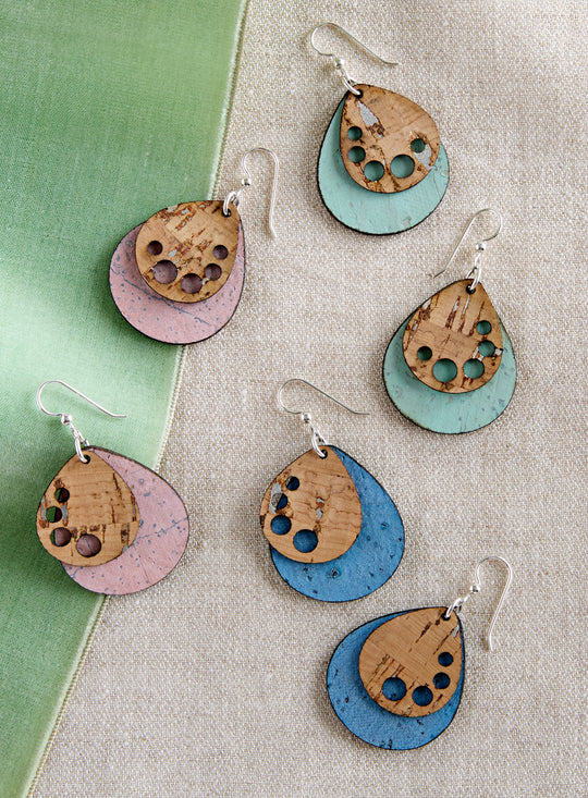 Montado Droplet Cork Earrings
