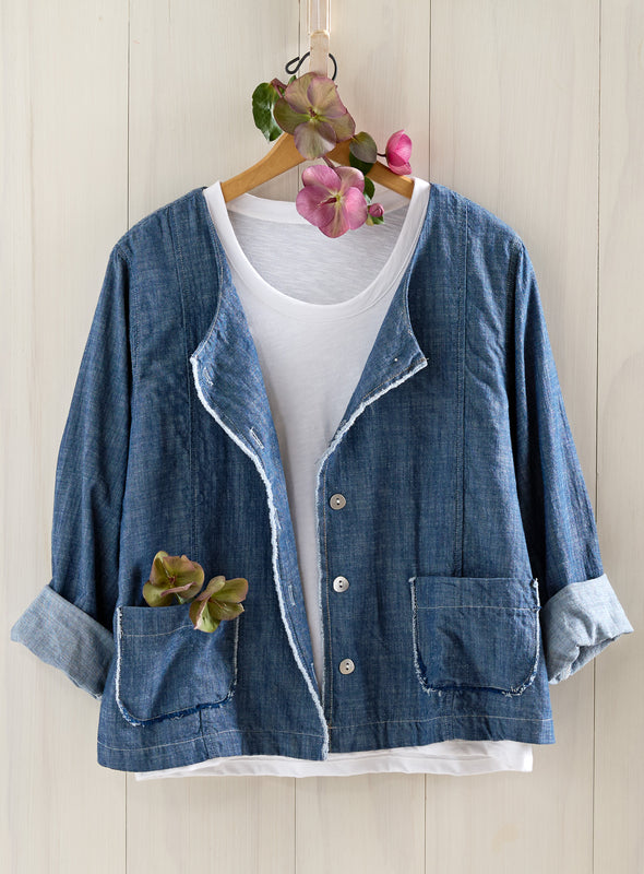Raw Edge Chambray Jacket