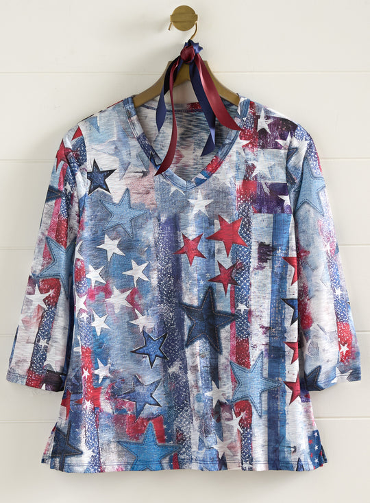 All-American 3/4 Sleeve Top