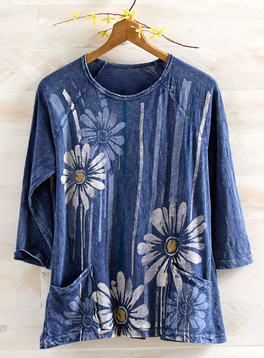 Indigo Daisy Cotton Raglan Top