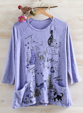 Fancy Feline Cotton Top