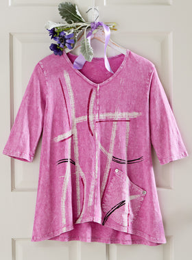 Berry Brushwork Top