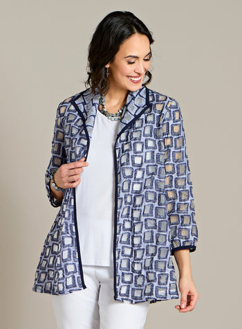 Windowpane Weave Jacket