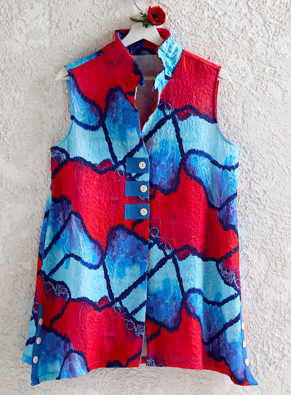 Skip Button Fireworks Vest