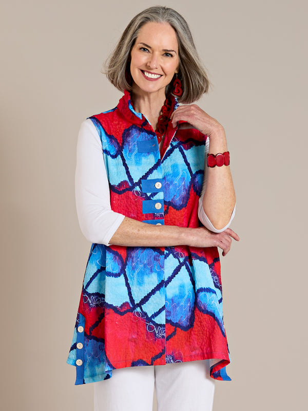 Skip Button Fireworks Vest