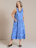 Classic Cotton Sleeveless Tank Dress - Indigo Imprint