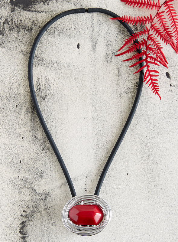 Crimson Orbit Magnetic Pin-Pendant