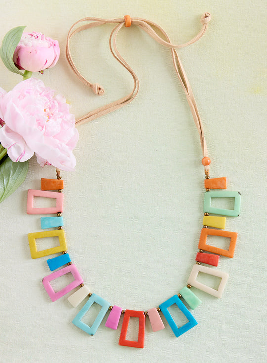 Pastel Geo Tagua Necklace