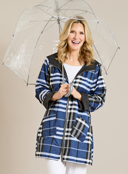 High Street Plaid Reversible Raincoat