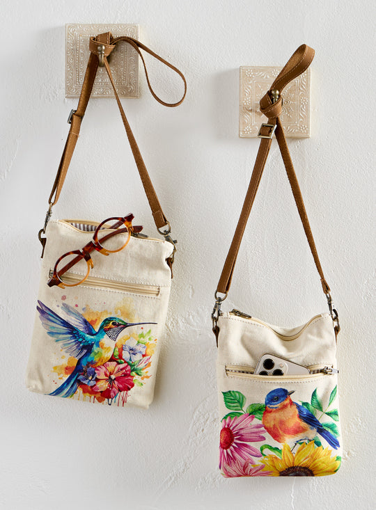 Garden Visitor Canvas Crossbody Bag