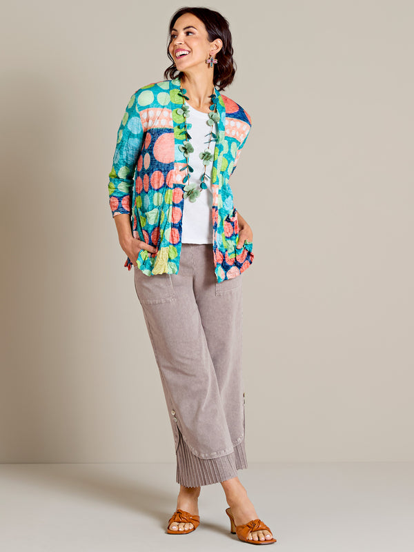 Polka Dot Crinkle and Pleats Outfit
