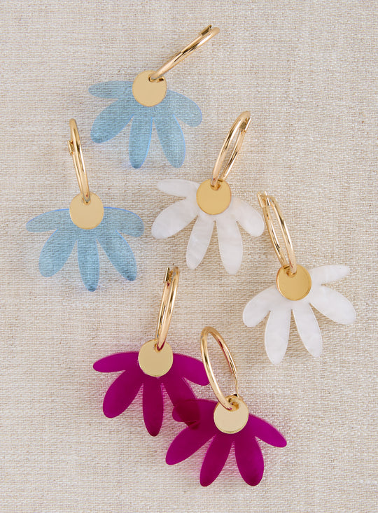 Pop Flower Hoop Earrings