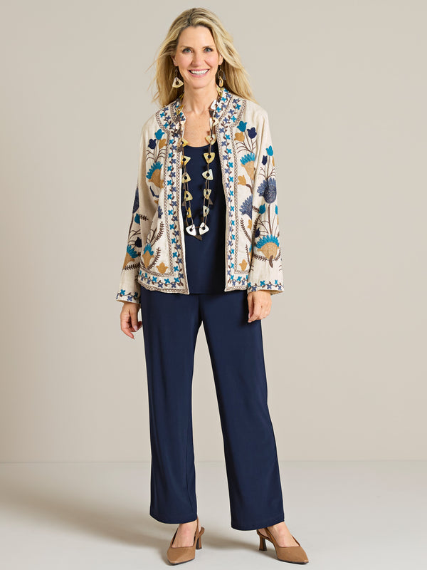 P90005 - Ivory Bloom Navy Outfit
