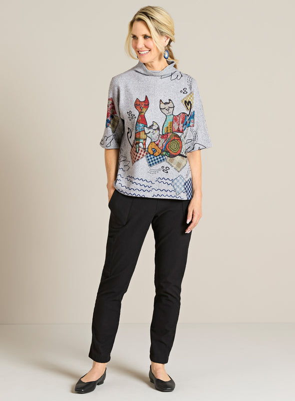 P90011 - Stitch and Purr Fleece Pant Outfit