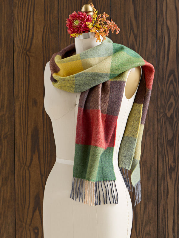 Tipperary Plaid Merino Scarf — Multi