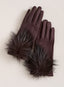 Faux Fur Pom-Pom Touchscreen Gloves
