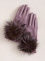 Faux Fur Pom-Pom Touchscreen Gloves