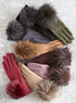Faux Fur Pom-Pom Touchscreen Gloves