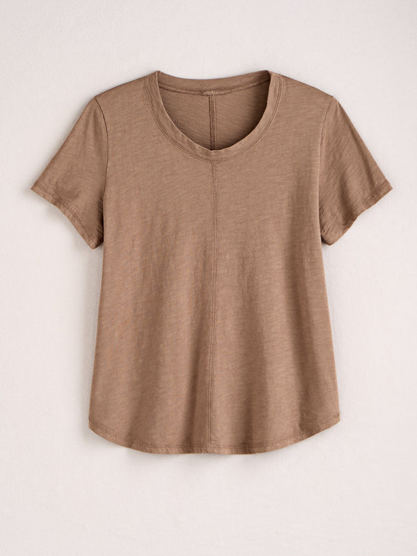 Classic Cotton Center-Seam Tee - Slub Knit Solid — Coffee