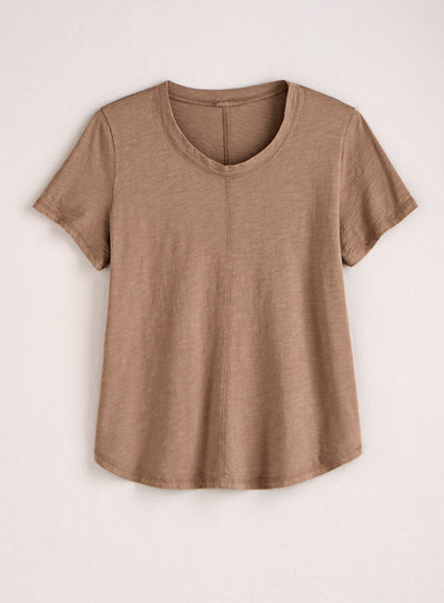 Classic Cotton Center-Seam Tee - Slub Knit Solid — Coffee
