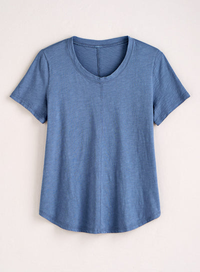 Classic Cotton Center-Seam Tee - Slub Knit Solid — Dutch Blue