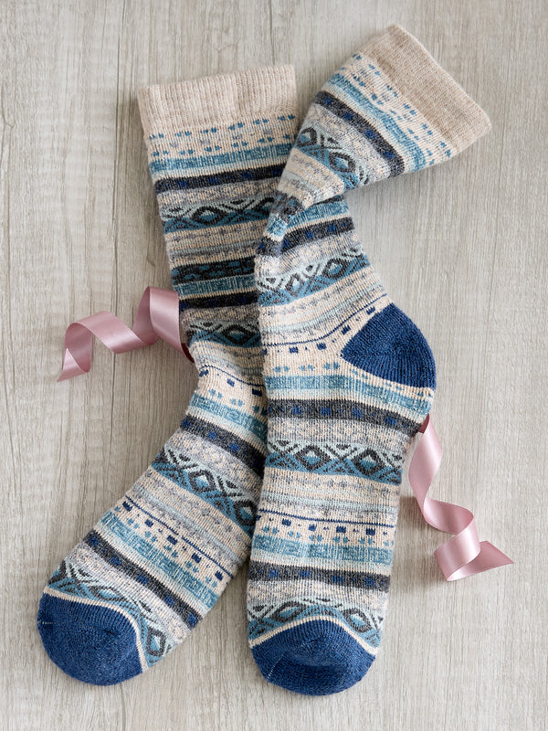 Soft Geometry Alpaca Socks — Blue