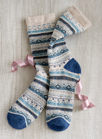 Soft Geometry Alpaca Socks — Blue