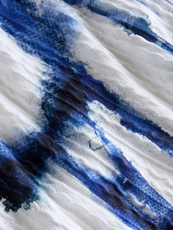 Indigo Motion Rib-Knit Top