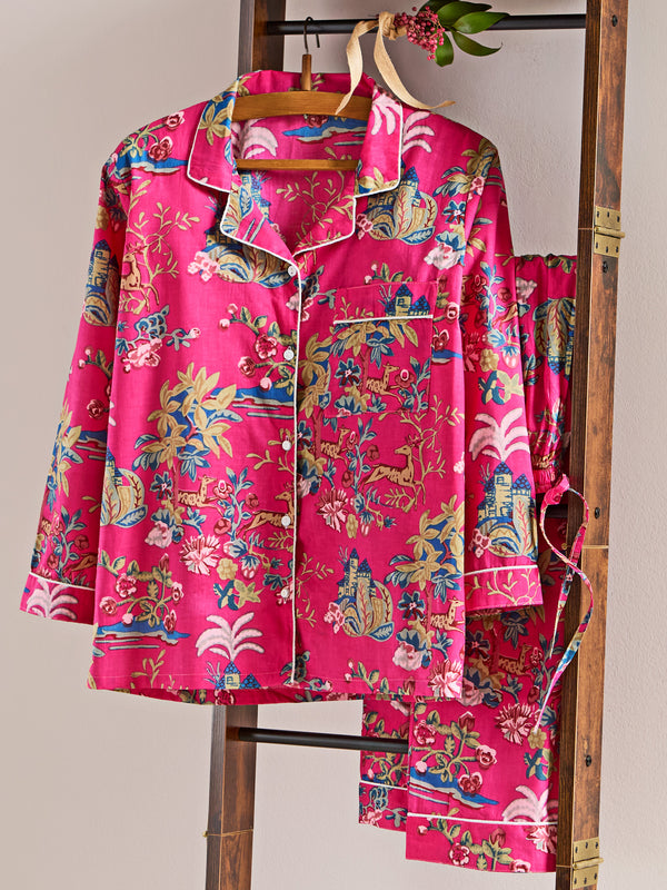 Deer Diary Long Sleeve Pajamas — Rose