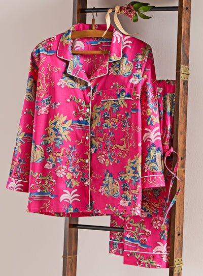 Deer Diary Long Sleeve Pajamas — Rose