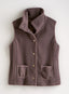 Shoulder Season Bouclé Fleece Vest — Taupe
